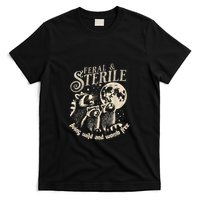Feral & Sterile Living Wild And Womb Free Funny Racoon Retro T-Shirt