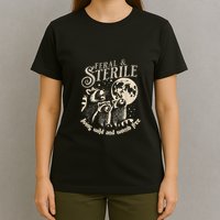 Feral & Sterile Living Wild And Womb Free Funny Racoon Retro T-Shirt