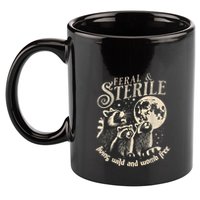 Feral & Sterile Living Wild And Womb Free Funny Racoon Retro 11oz C Handle Ceramic Mug