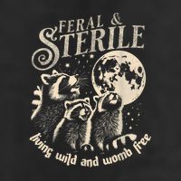 Feral & Sterile Living Wild And Womb Free Funny Racoon Retro 11oz C Handle Ceramic Mug