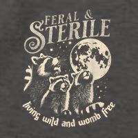 Feral & Sterile Living Wild And Womb Free Funny Racoon Retro Vector Backpack