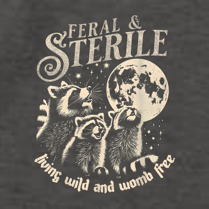 Feral & Sterile Living Wild And Womb Free Funny Racoon Retro Vector Backpack