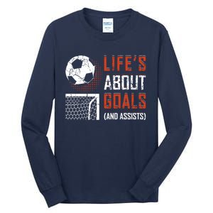 Funny Soccer Lover Girl Boy Teen Soccer Player Fans Coaches Tall Long Sleeve T-Shirt