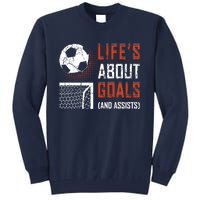 Funny Soccer Lover Girl Boy Teen Soccer Player Fans Coaches Tall Sweatshirt