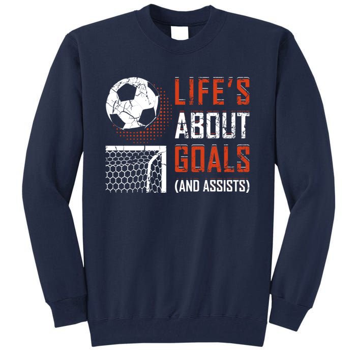 Funny Soccer Lover Girl Boy Teen Soccer Player Fans Coaches Tall Sweatshirt