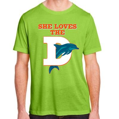 Funny She Loves The D Miami Football Fan Adult ChromaSoft Performance T-Shirt