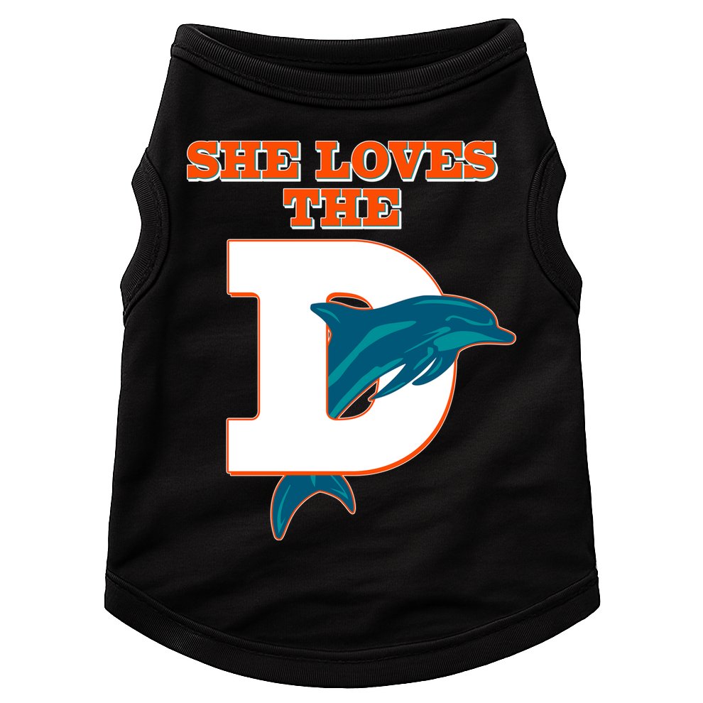 Funny She Loves The D Miami Football Fan Doggie Tank