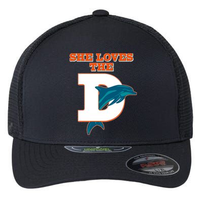 Funny She Loves The D Miami Football Fan Flexfit Unipanel Trucker Cap