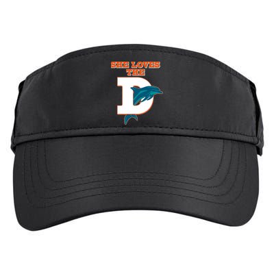 Funny She Loves The D Miami Football Fan Adult Drive Performance Visor