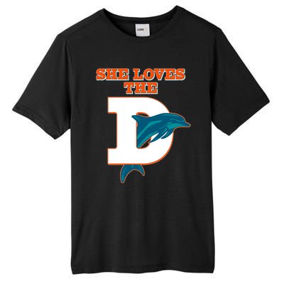 Funny She Loves The D Miami Football Fan Tall Fusion ChromaSoft Performance T-Shirt