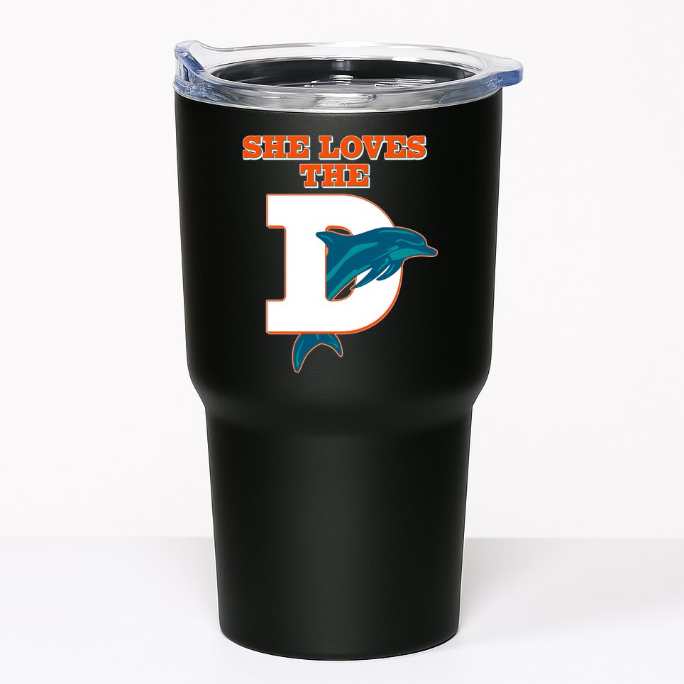 Funny She Loves The D Miami Football Fan Tumbler