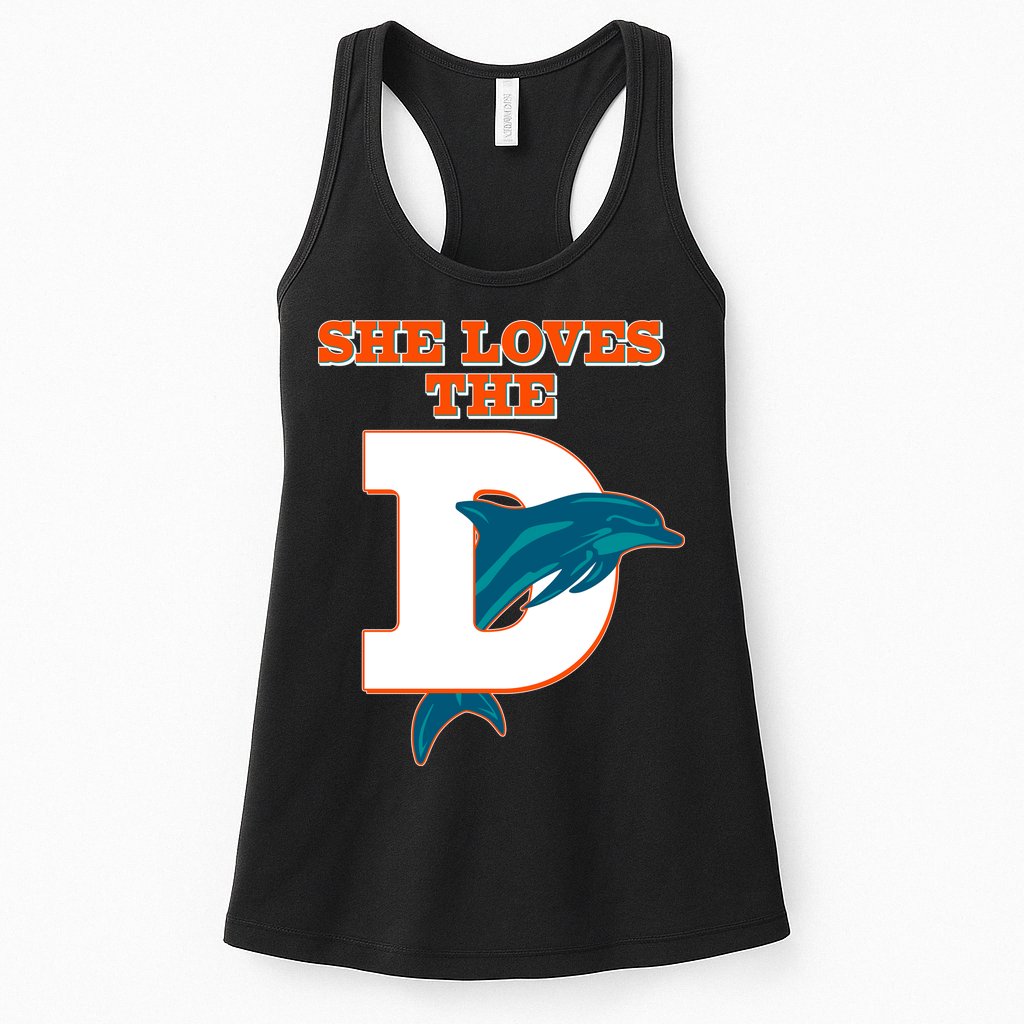 Funny She Loves The D Miami Football Fan Womens Tank Top