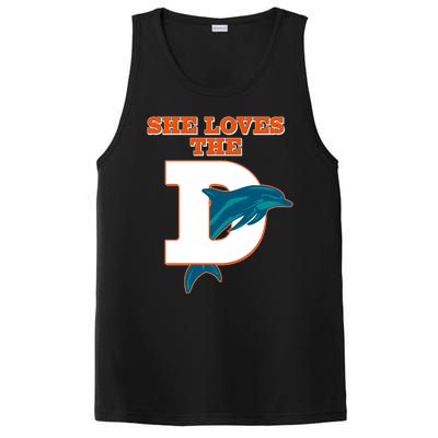 Funny She Loves The D Miami Football Fan PosiCharge Competitor Tank