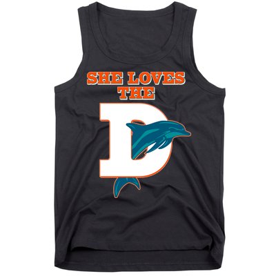 Funny She Loves The D Miami Football Fan Tank Top