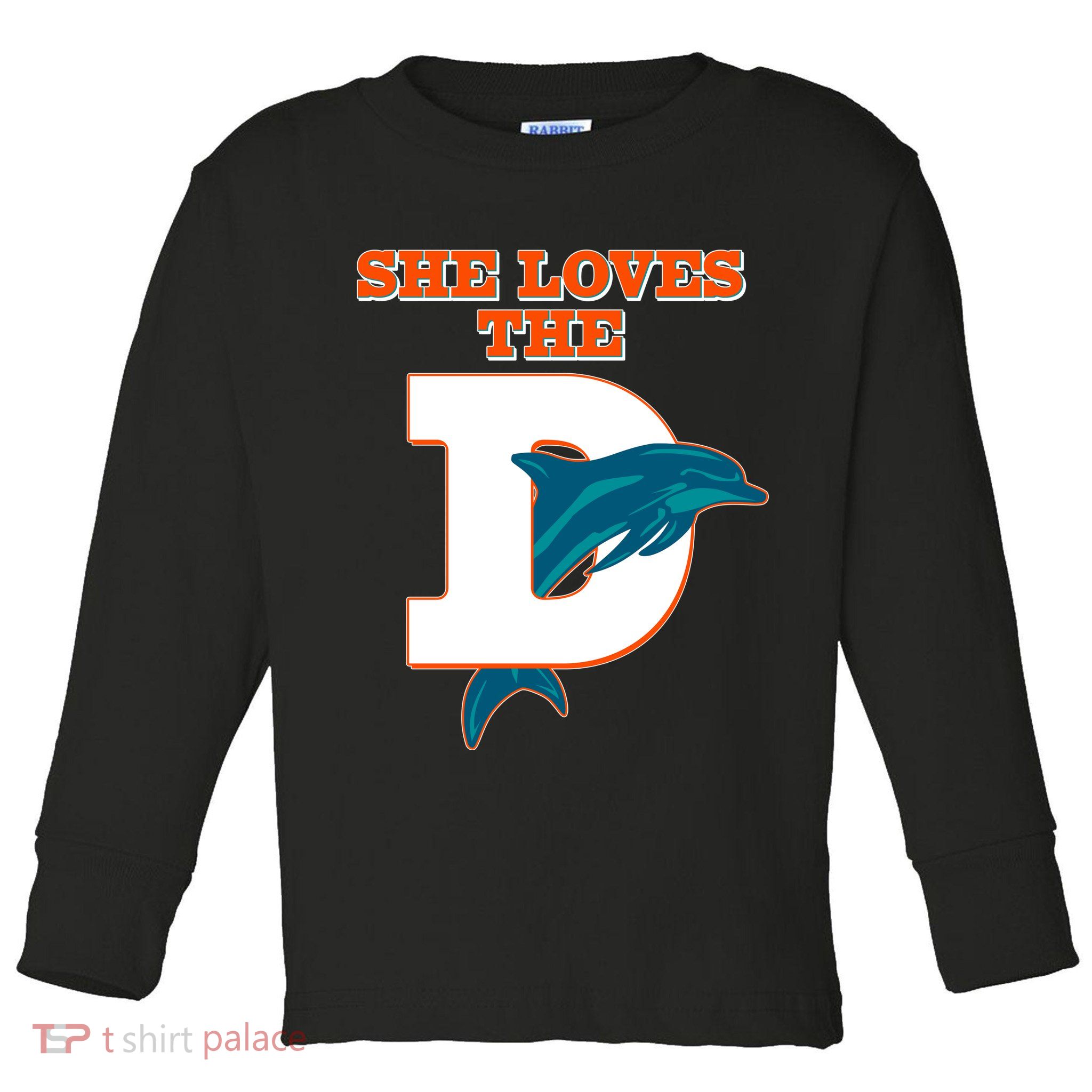 Funny She Loves The D Miami Football Fan Toddler Long Sleeve Shirt