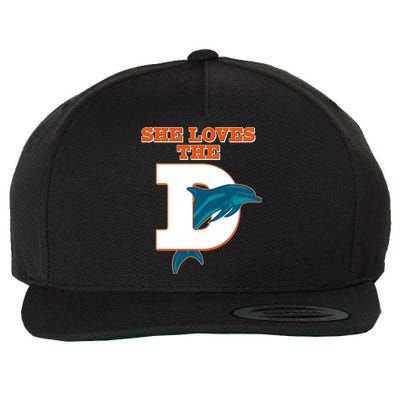 Funny She Loves The D Miami Football Fan Wool Snapback Cap