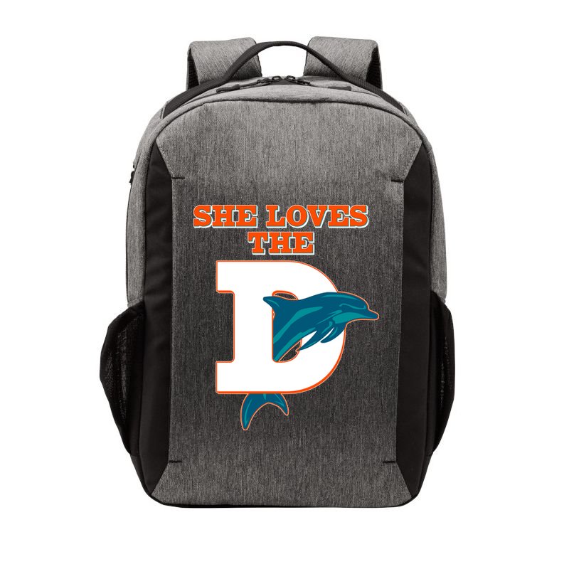 Funny She Loves The D Miami Football Fan Vector Backpack