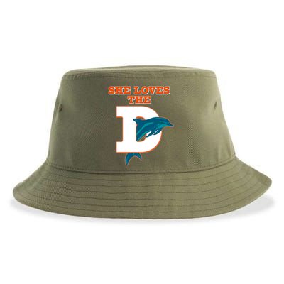 Funny She Loves The D Miami Football Fan Sustainable Bucket Hat