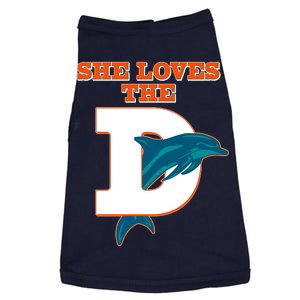 Funny She Loves The D Miami Football Fan Doggie Tank