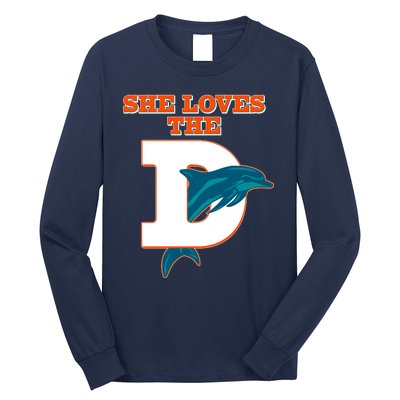 Funny She Loves The D Miami Football Fan Long Sleeve Shirt