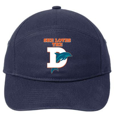 Funny She Loves The D Miami Football Fan 7-Panel Snapback Hat