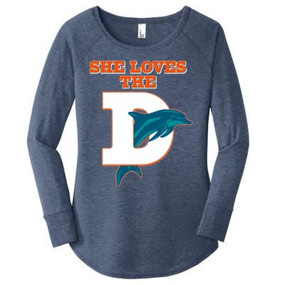 Funny She Loves The D Miami Football Fan Women's Perfect Tri Tunic Long Sleeve Shirt