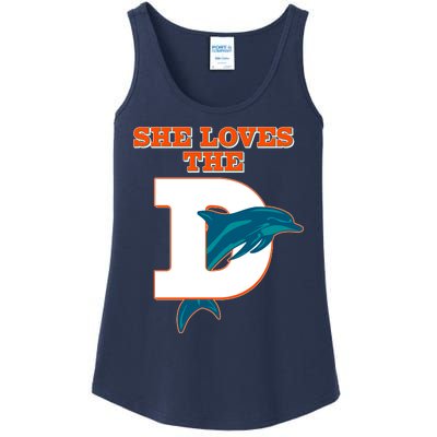 Funny She Loves The D Miami Football Fan Ladies Essential Tank