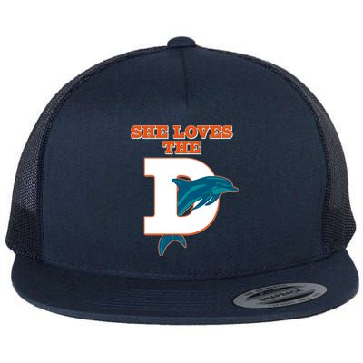 Funny She Loves The D Miami Football Fan Flat Bill Trucker Hat