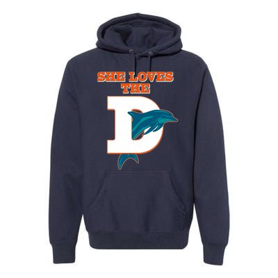 Funny She Loves The D Miami Football Fan Premium Hoodie