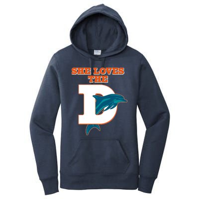 Funny She Loves The D Miami Football Fan Women's Pullover Hoodie