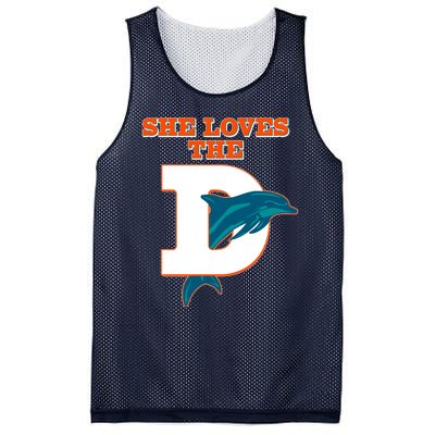 Funny She Loves The D Miami Football Fan Mesh Reversible Basketball Jersey Tank