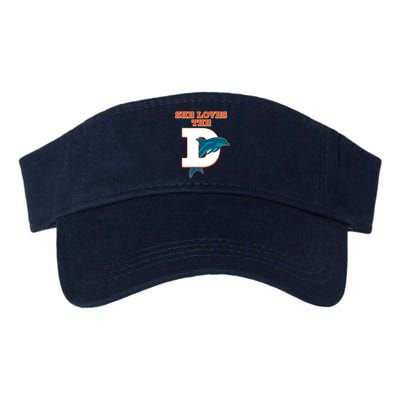 Funny She Loves The D Miami Football Fan Valucap Bio-Washed Visor