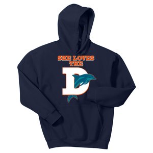 Funny She Loves The D Miami Football Fan Kids Hoodie