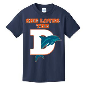 Funny She Loves The D Miami Football Fan Kids T-Shirt