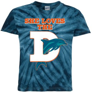 Funny She Loves The D Miami Football Fan Kids Tie-Dye T-Shirt