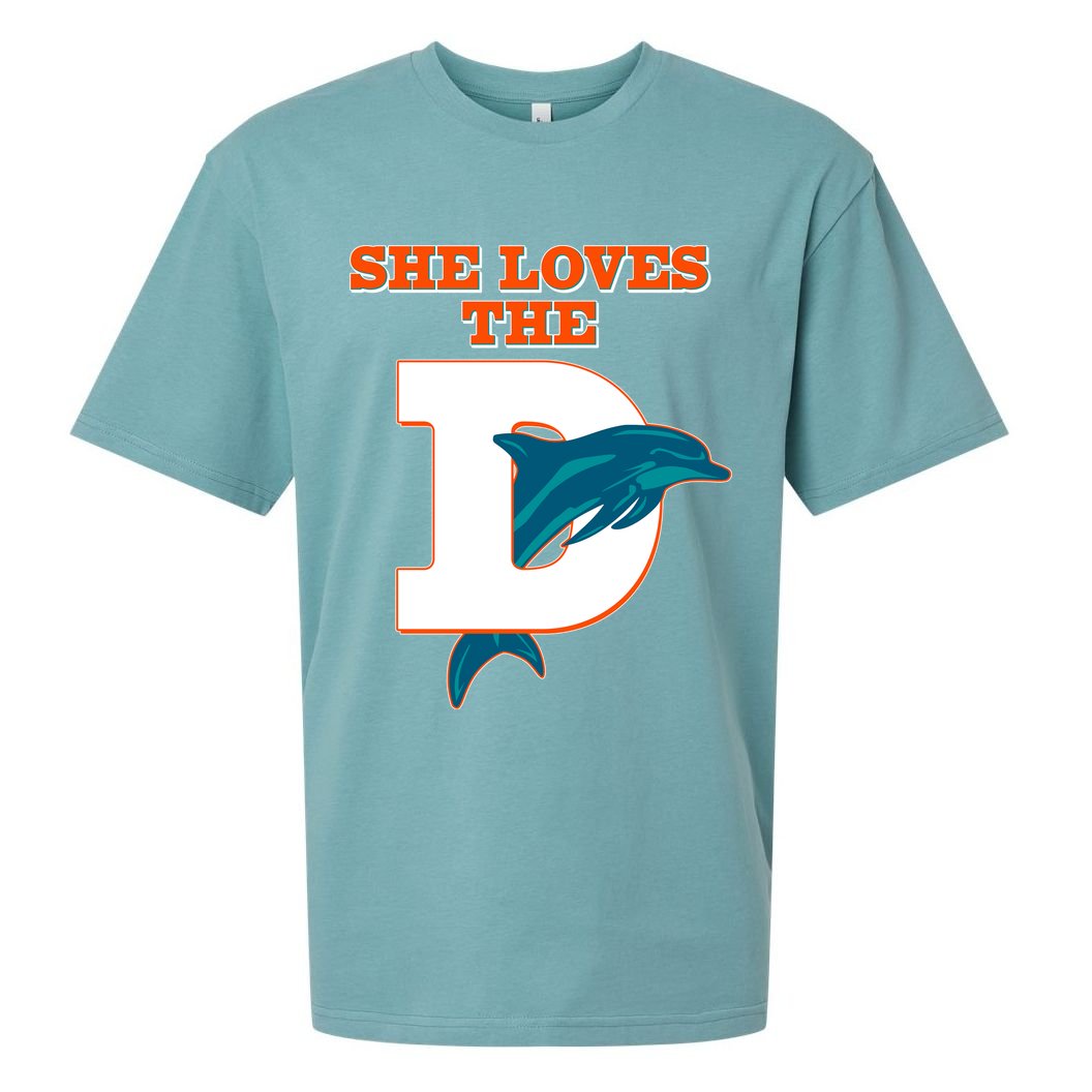 Funny She Loves The D Miami Football Fan Sueded Cloud Jersey T-Shirt