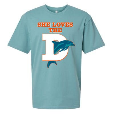 Funny She Loves The D Miami Football Fan Sueded Cloud Jersey T-Shirt