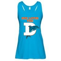 Funny She Loves The D Miami Football Fan Ladies Essential Flowy Tank