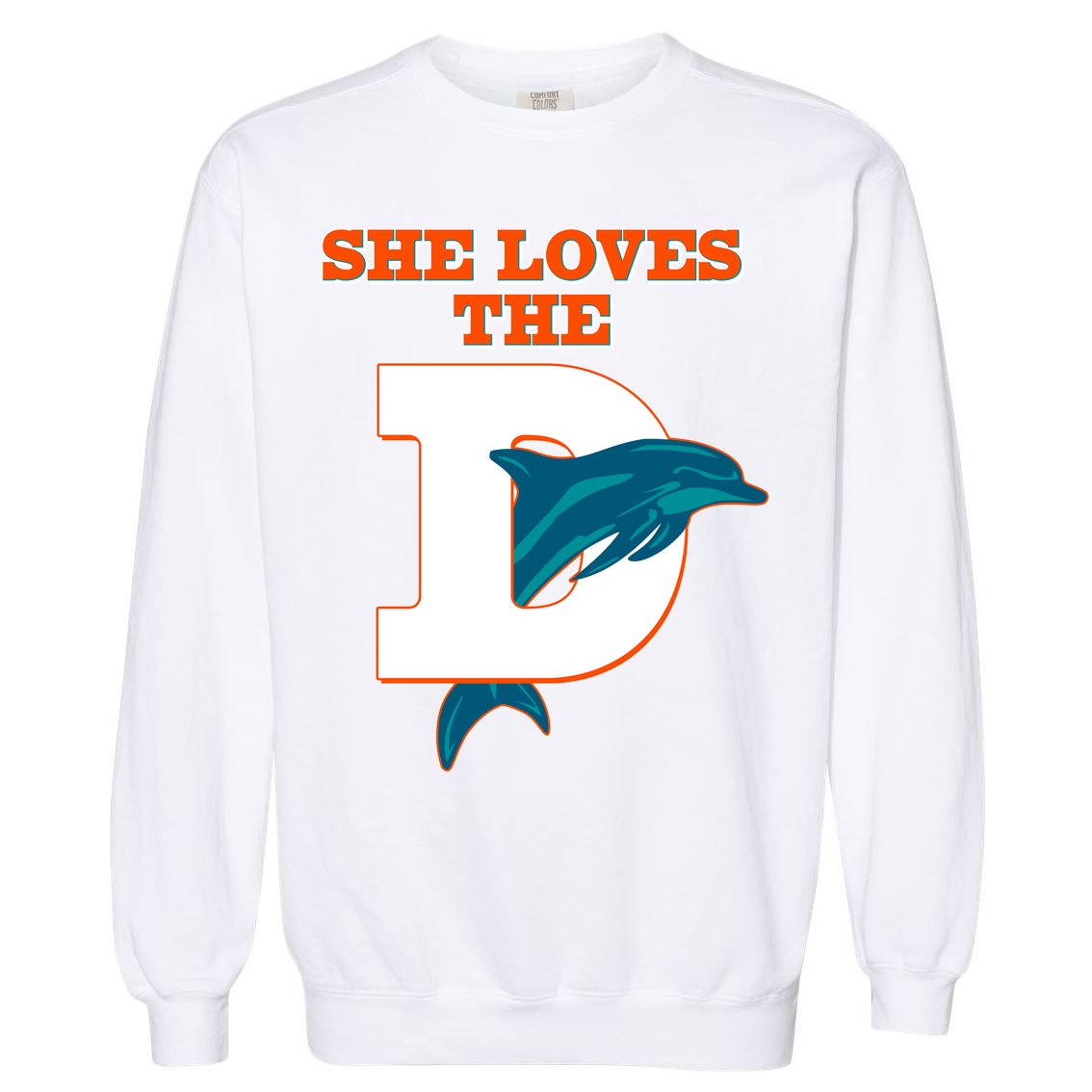 Funny She Loves The D Miami Football Fan Garment-Dyed Sweatshirt