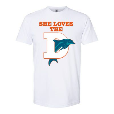 Funny She Loves The D Miami Football Fan Softstyle CVC T-Shirt