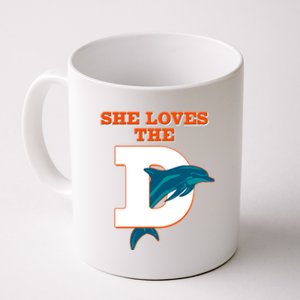 Funny She Loves The D Miami Football Fan Coffee Mug