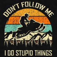 Funny Snowmobile Lover DonT Follow Me I Do Stupid Things Ladies PosiCharge Tri-Blend Wicking Tank