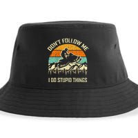Funny Snowmobile Lover DonT Follow Me I Do Stupid Things Sustainable Bucket Hat