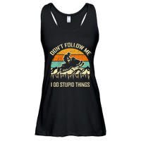 Funny Snowmobile Lover DonT Follow Me I Do Stupid Things Ladies Essential Flowy Tank
