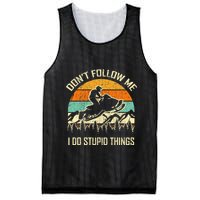 Funny Snowmobile Lover DonT Follow Me I Do Stupid Things Mesh Reversible Basketball Jersey Tank