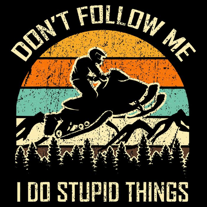 Funny Snowmobile Lover DonT Follow Me I Do Stupid Things Premium T-Shirt
