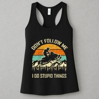 Funny Snowmobile Lover DonT Follow Me I Do Stupid Things Womens Tank Top