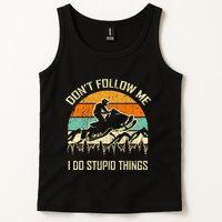 Funny Snowmobile Lover DonT Follow Me I Do Stupid Things Tank Top