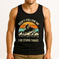 Funny Snowmobile Lover DonT Follow Me I Do Stupid Things Tank Top