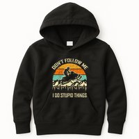 Funny Snowmobile Lover DonT Follow Me I Do Stupid Things Kids Hoodie